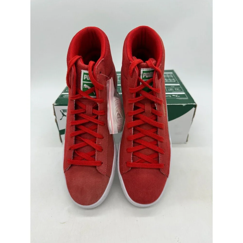 Puma Suede Mid XXI Men's Size 9 Red White Suede Athletic Shoes 380205 03